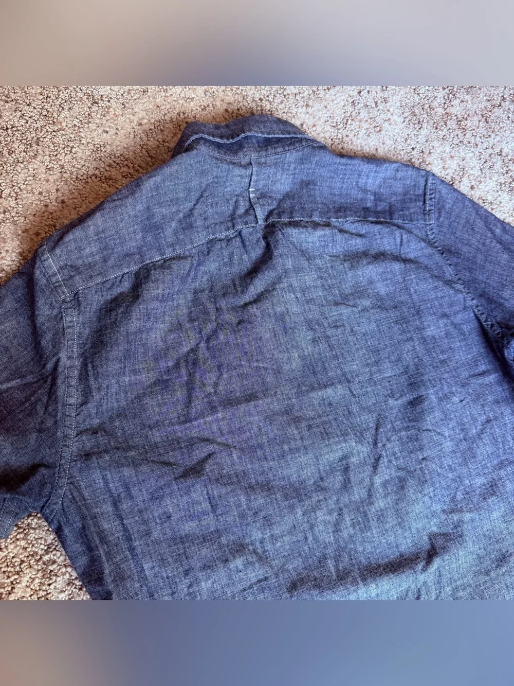 Banana Republic Shirt Men M Blue‎ Chambray Denim Grant Slim Fit Button Up Casual